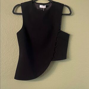 Meshki Astrid Asymmetric Sleeveless Top - Black Size M NWT
